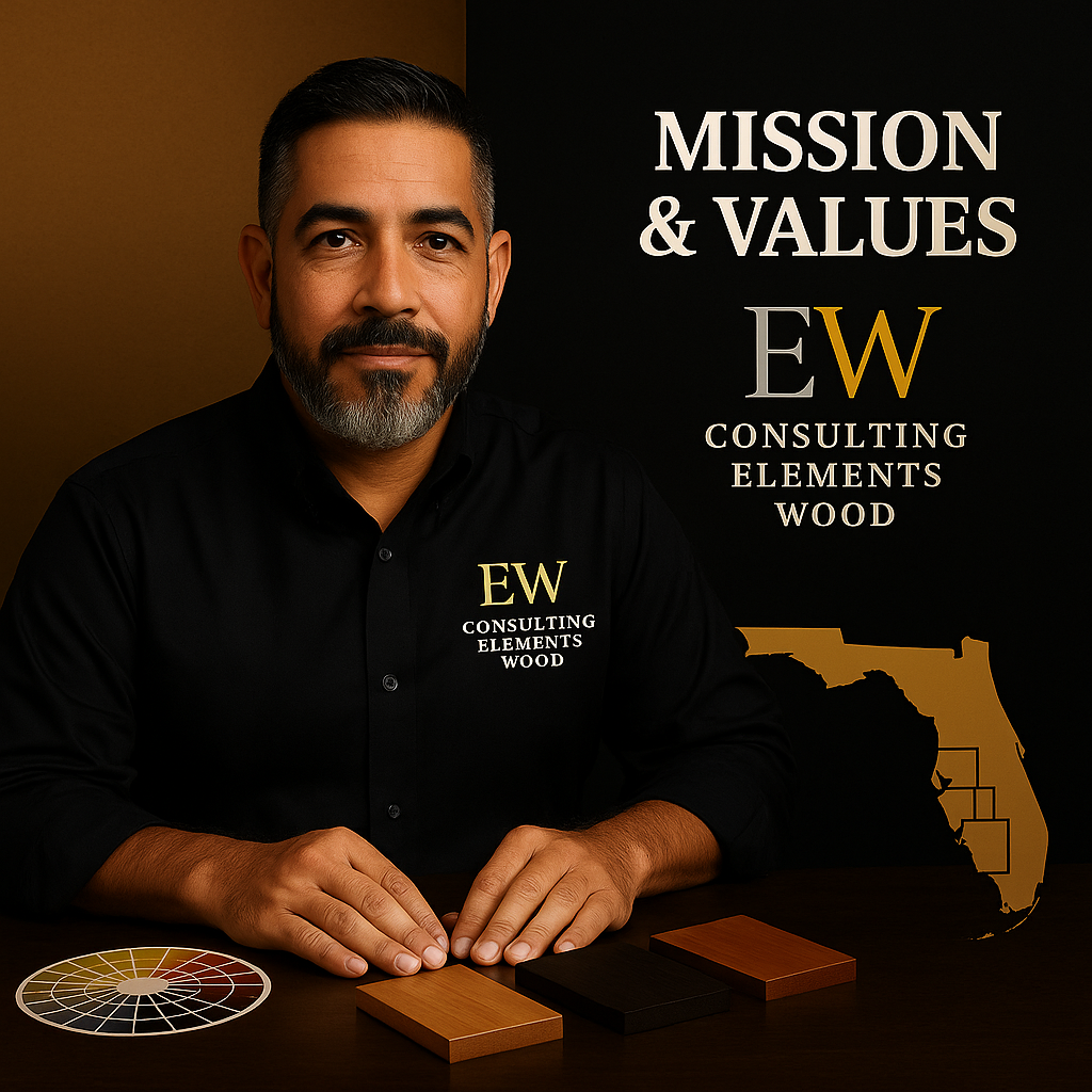 business portrait with wood samples