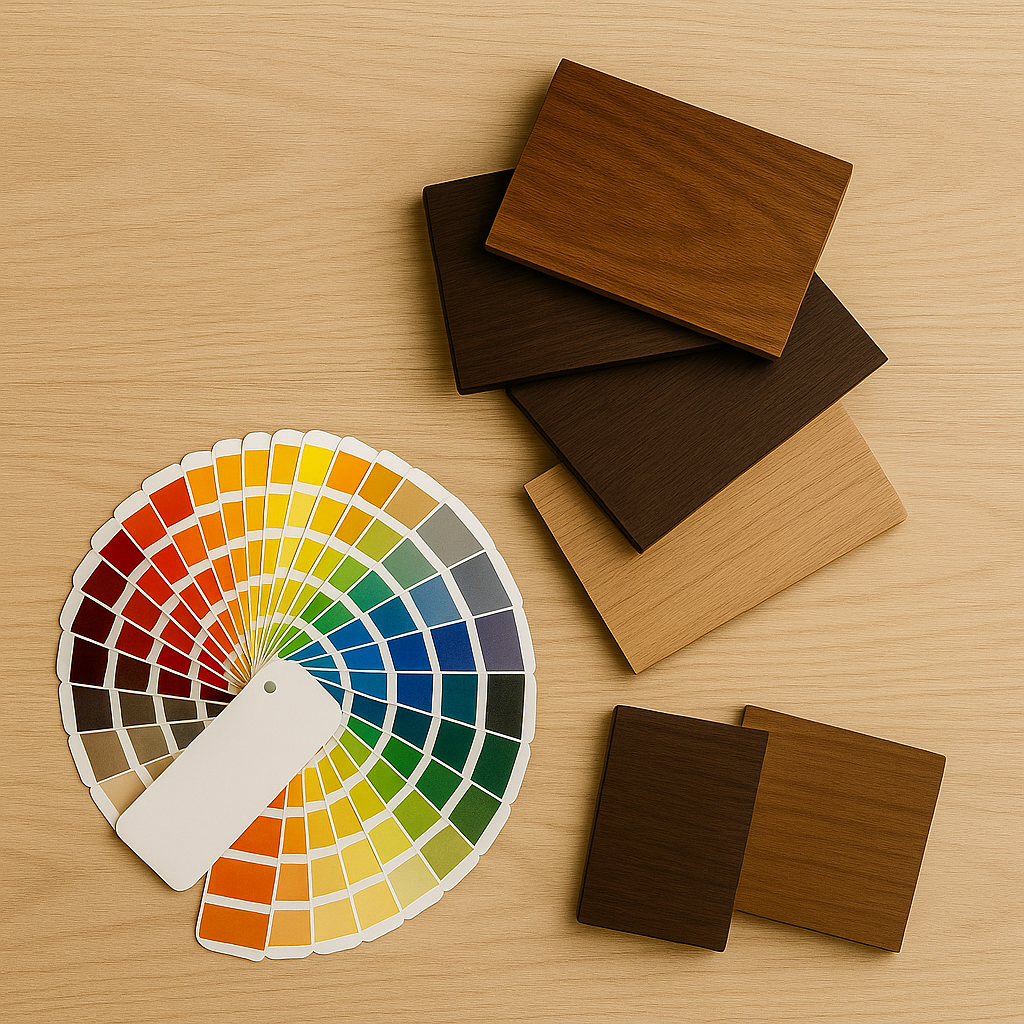 wood and color sample palette
